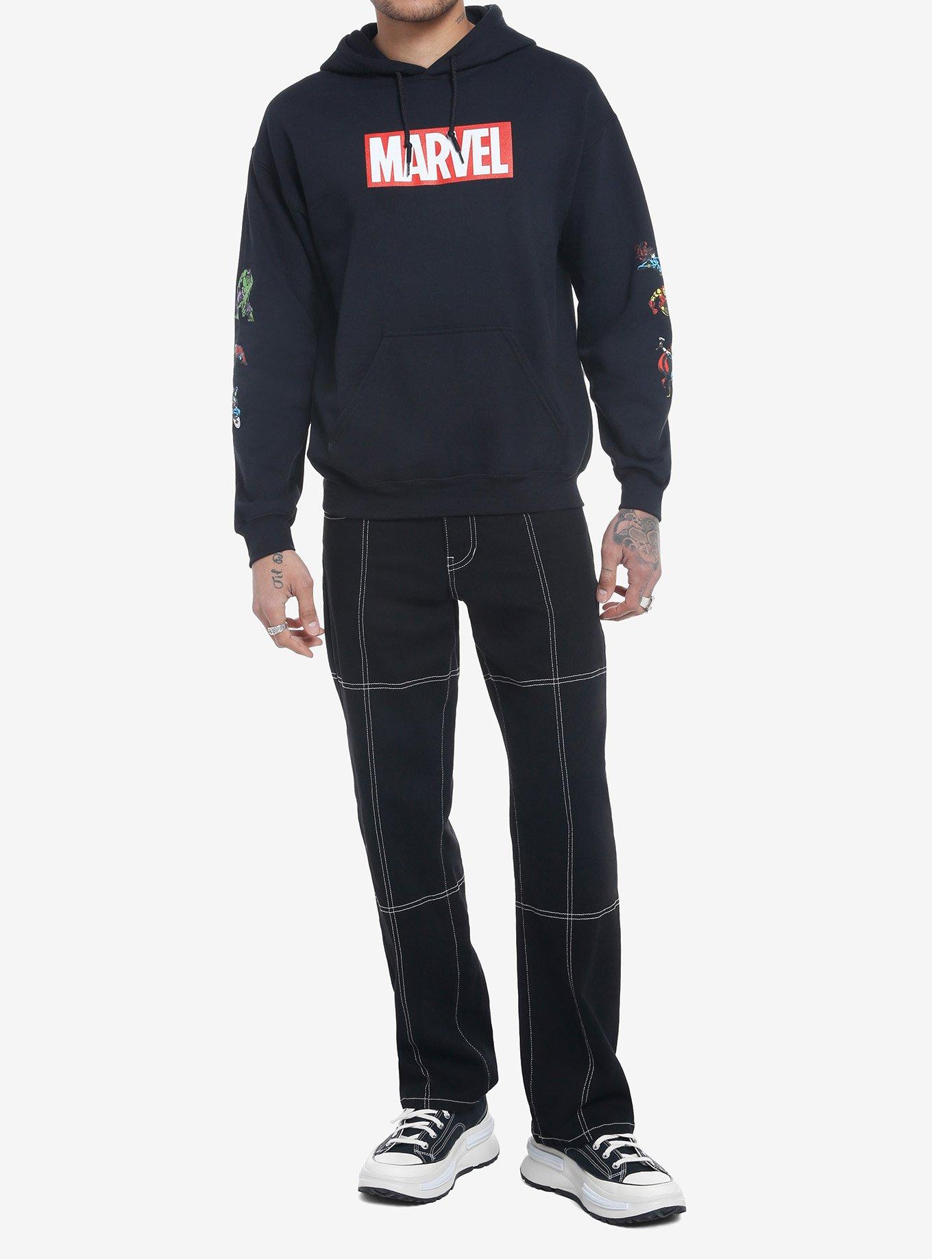 Marvel Logo & Characters Hoodie, BLACK, alternate