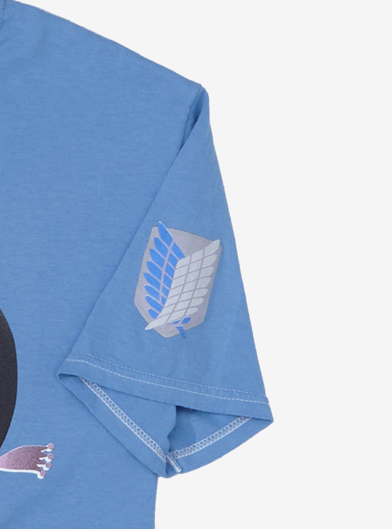 Sanrio Hello Kitty and Friends x Attack on Titan Kuromi & Mikasa T-Shirt - BoxLunch Exclusive, LIGHT BLUE, alternate