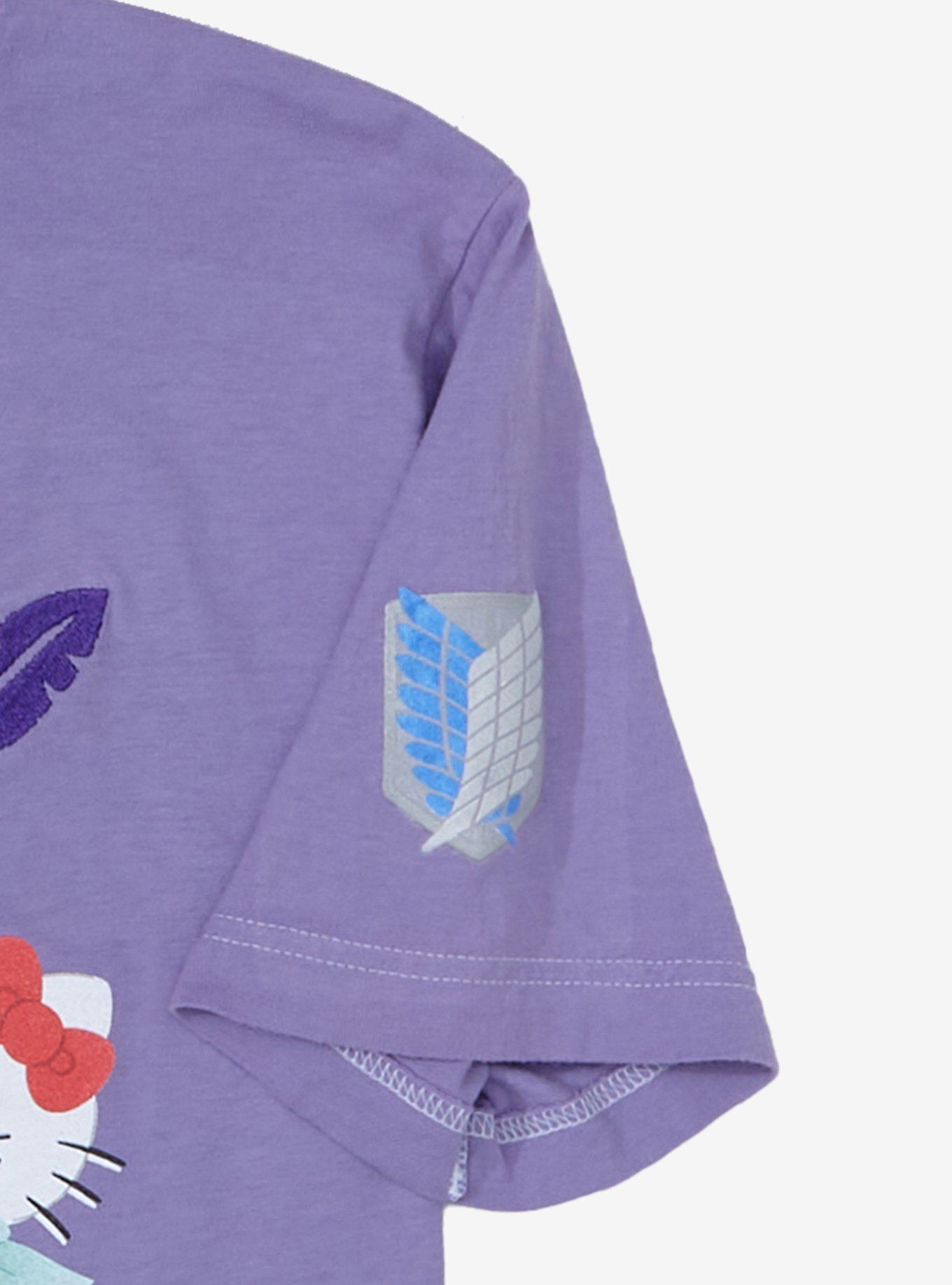 Sanrio Hello Kitty and Friends x Attack on Titan Hello Kitty & Erwin Women's T-Shirt - BoxLunch Exclusive, LILAC, alternate