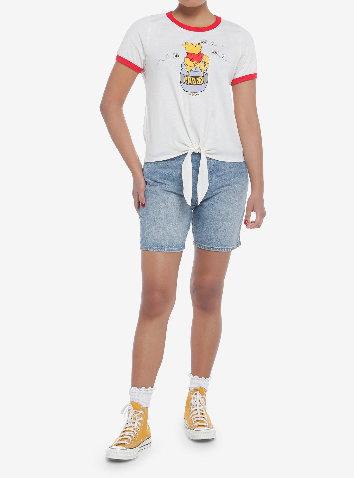 Disney Winnie The Pooh Tie-Front Girls Ringer T-Shirt, MULTI, alternate