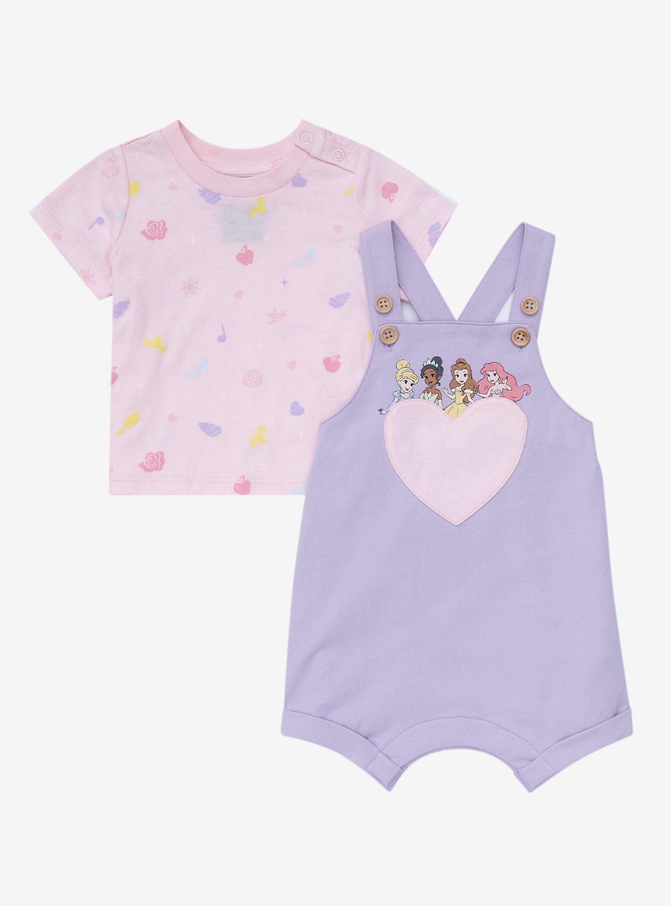 Our Universe Disney Princess Heart Infant Overall Set - BoxLunch Exclusive, LAVENDER, alternate
