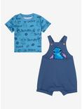 Disney Lilo & Stitch Scrump and Stitch Infant Overall Set - BoxLunch Exclusive, NAVY, alternate