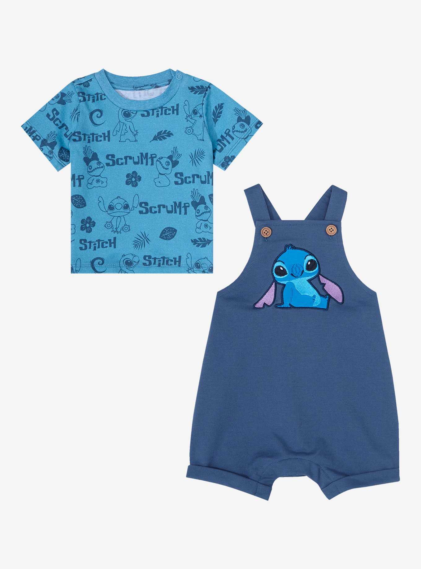 Disney Lilo & Stitch Scrump and Stitch Infant Overall Set - BoxLunch Exclusive, , hi-res