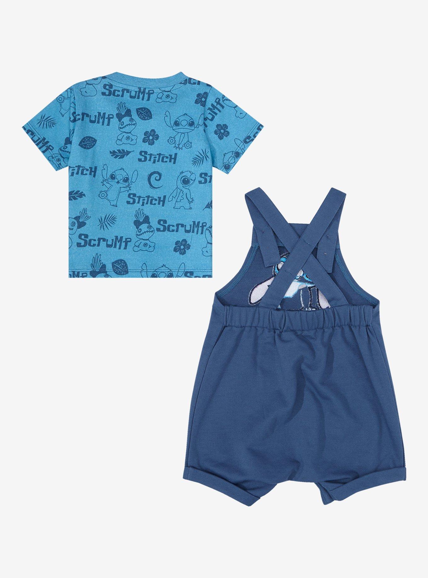Disney Lilo & Stitch Scrump and Stitch Infant Overall Set - BoxLunch Exclusive, NAVY, alternate