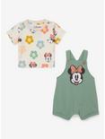 Disney Minnie Mouse Floral Infant Overall Set - BoxLunch Exclusive, SAGE, alternate