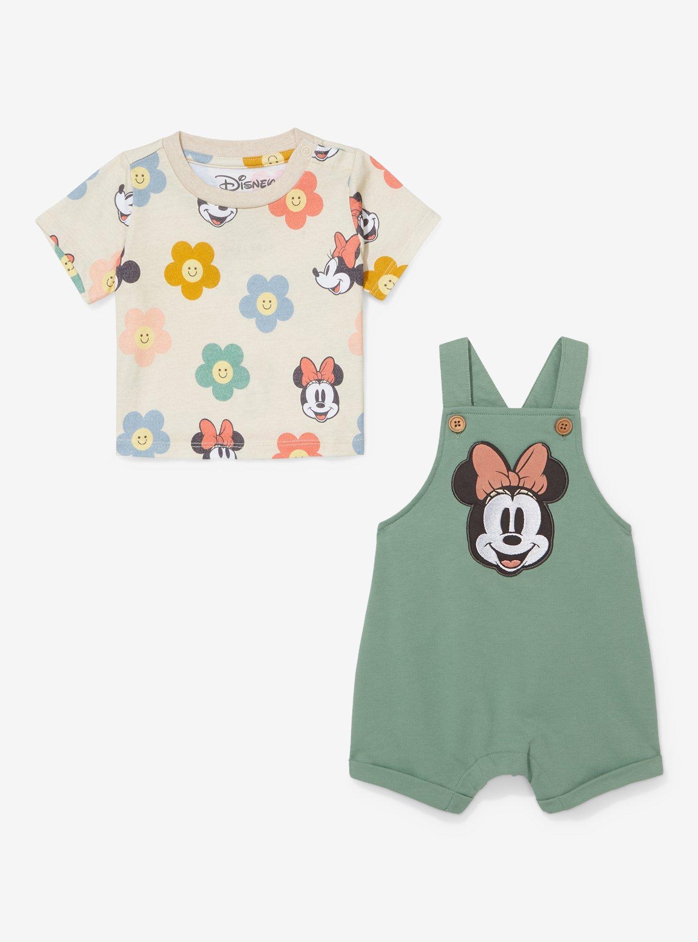 Disney Minnie Mouse Floral Infant Overall Set - BoxLunch Exclusive, SAGE, alternate