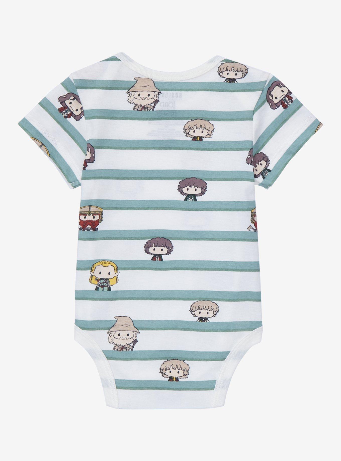 The Lord of the Rings Chibi Characters Striped Infant One-Piece - BoxLunch Exclusive, BEIGE, alternate