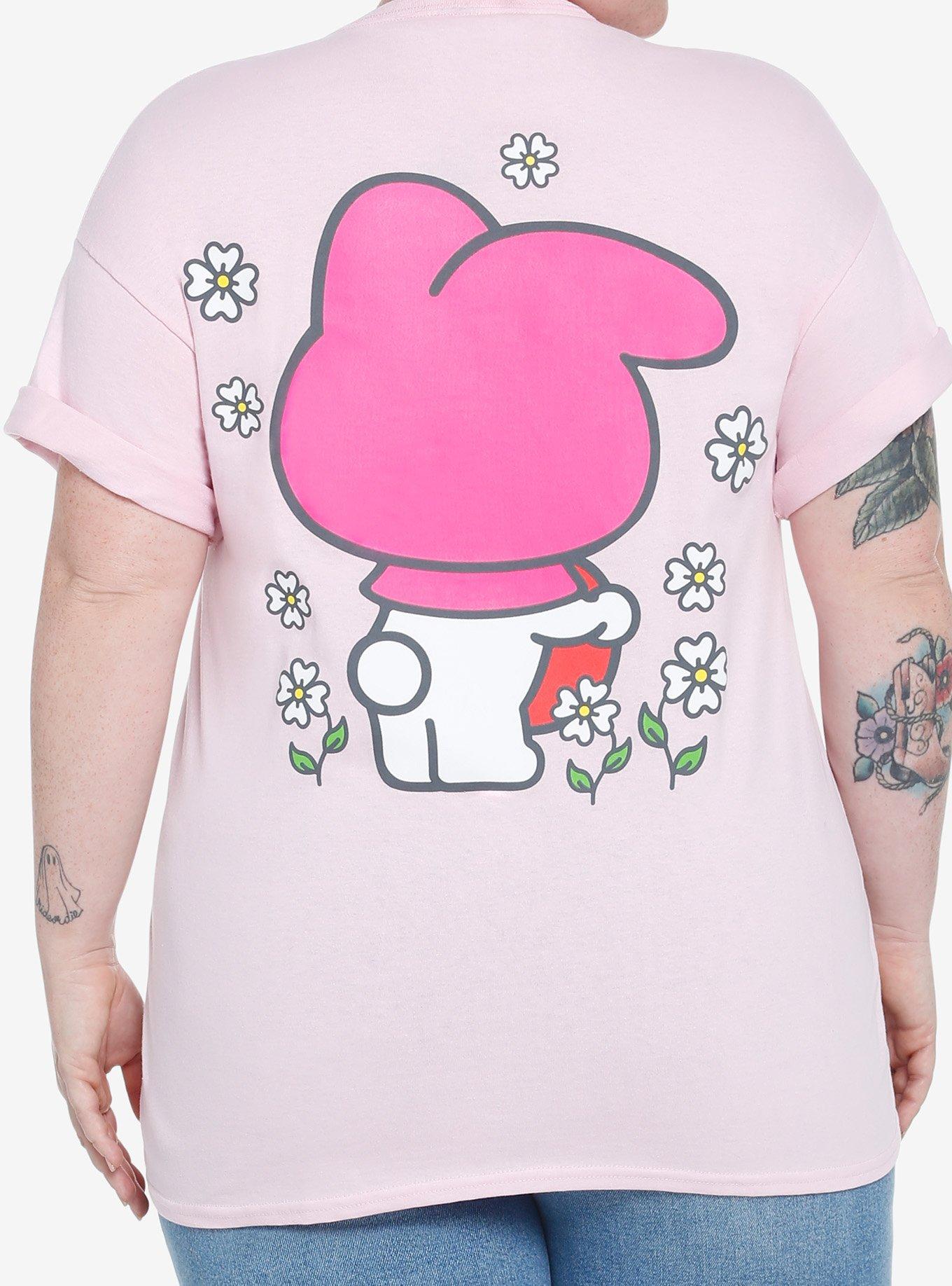 My Melody Jumbo Double-Sided Boyfriend Fit Girls T-Shirt Plus Size, MULTI, alternate