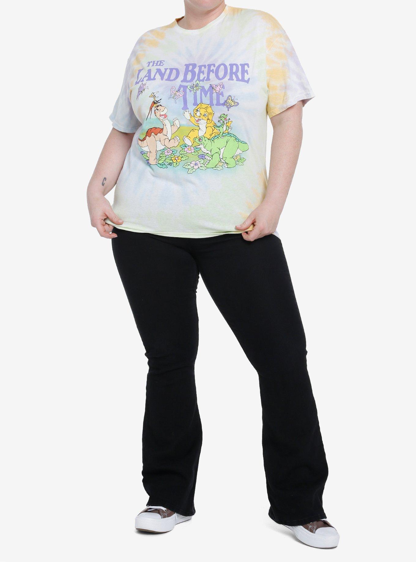 The Land Before Time Character Floral Boyfriend Fit Girls T-Shirt Plus Size, MULTI, alternate