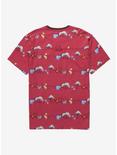 Disney Winnie the Pooh Linear Allover Print T-Shirt - BoxLunch Exclusive, BURGUNDY, alternate