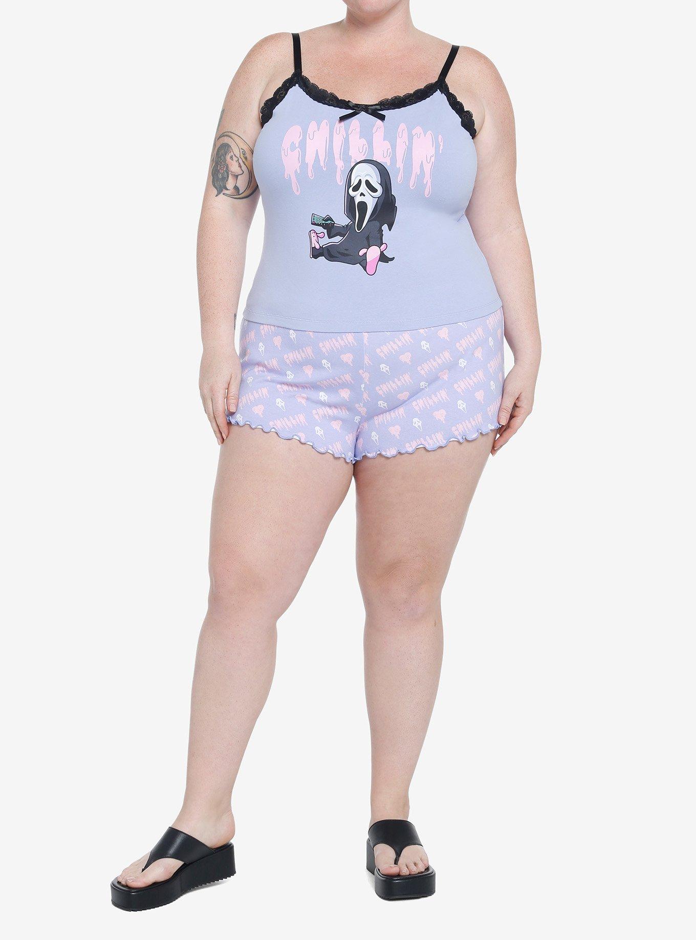 Scream Ghost Face Pastel Girls Lounge Set Plus Size, , hi-res