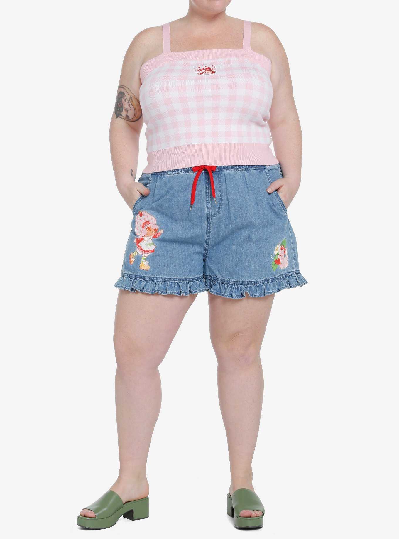 Strawberry Shortcake Gingham Girls Knit Tank Top Plus Size, , hi-res