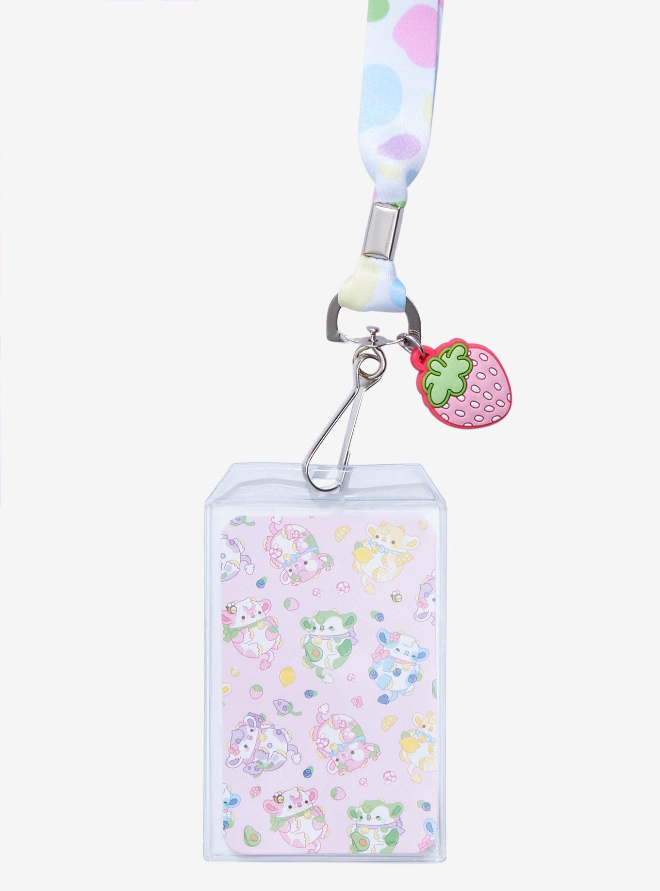 Pastel Cow Strawberry Lanyard By Bright Bat Design, , alternate
