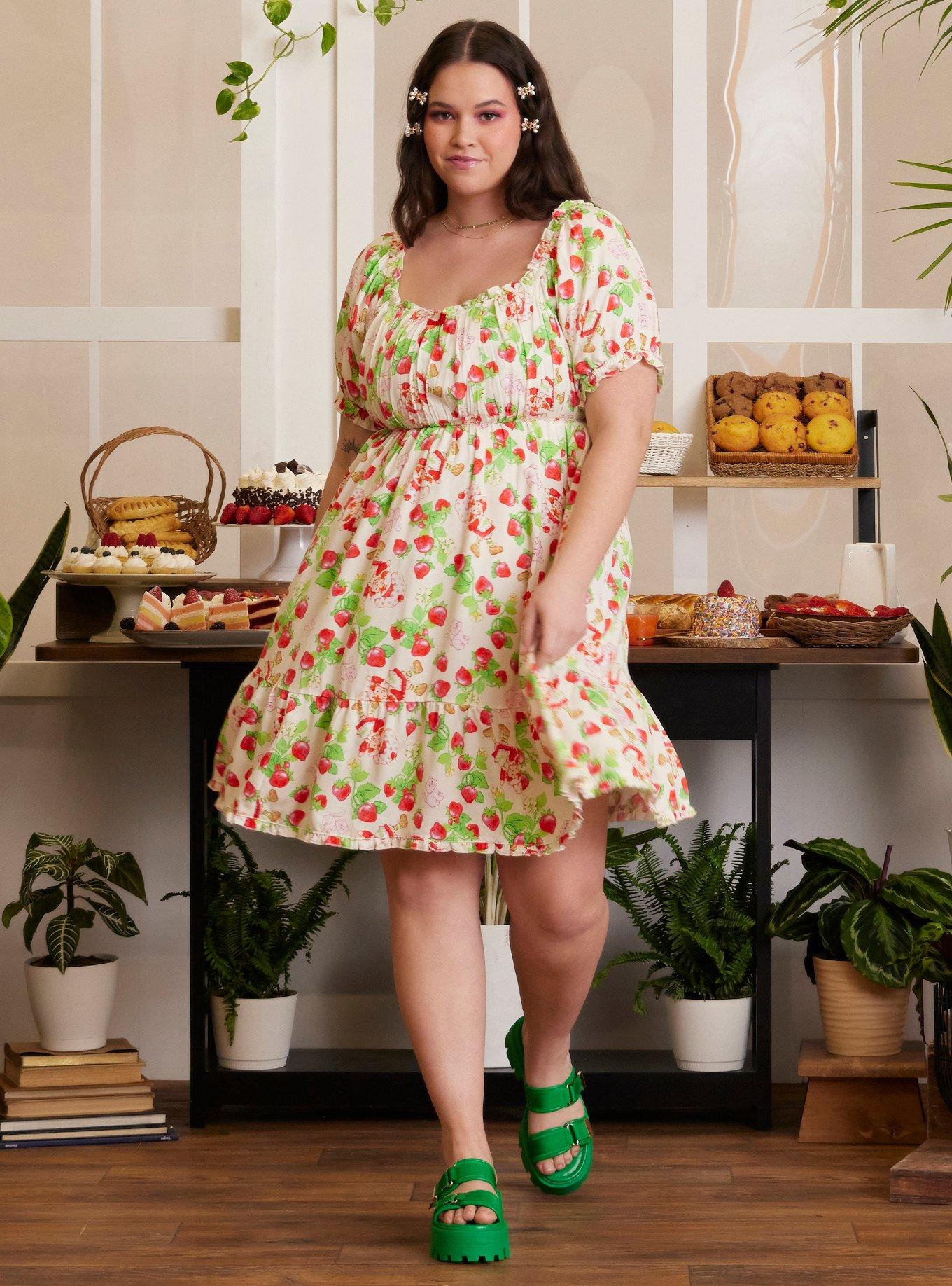 Strawberry Shortcake Ruffle Babydoll Dress Plus Size, MULTI, alternate