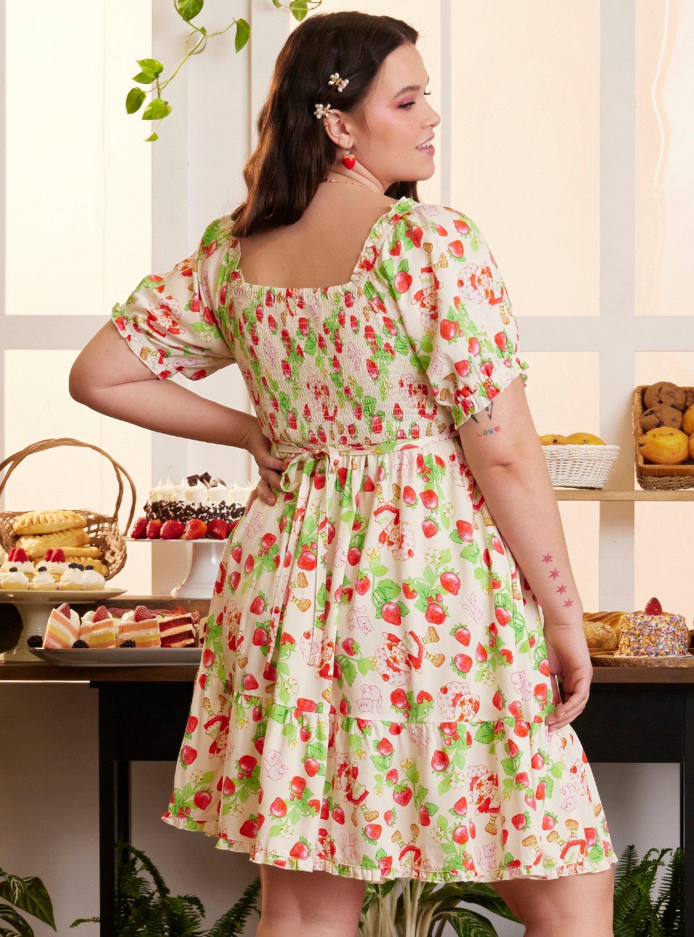 Strawberry Shortcake Ruffle Babydoll Dress Plus Size, MULTI, alternate