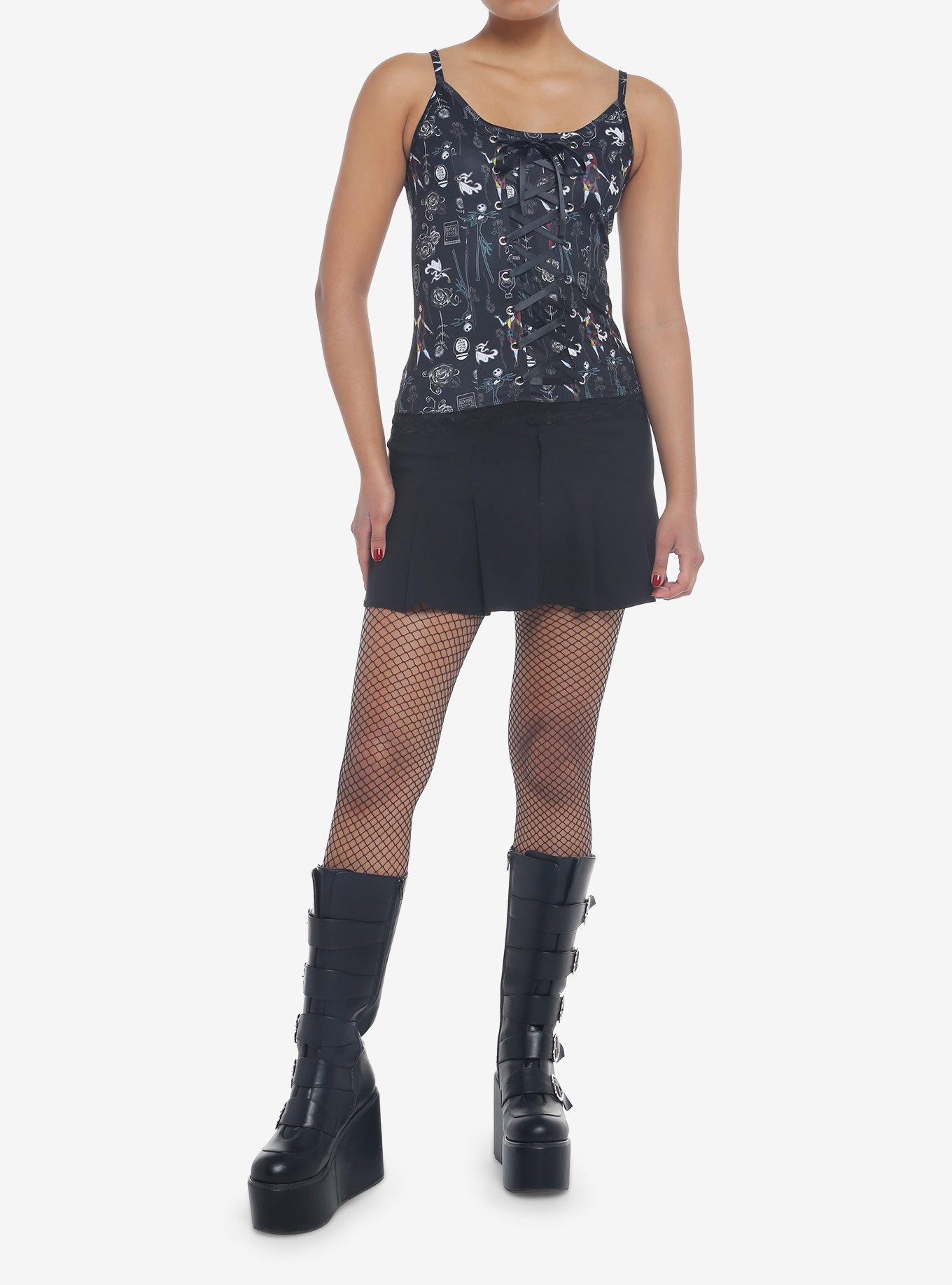 The Nightmare Before Christmas Characters Lace-Up Girls Cami, MULTI, alternate