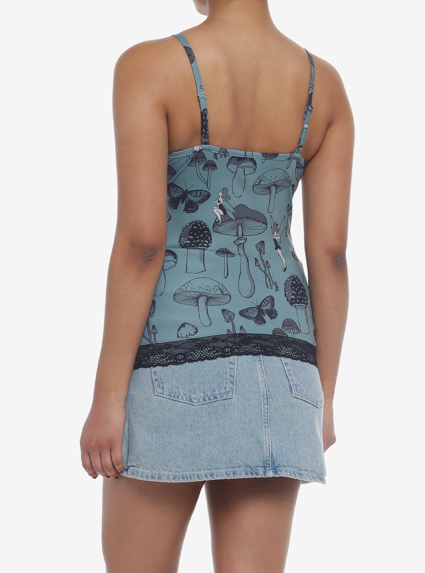 Disney Peter Pan Tinker Bell Mushroom Lace-Up Cami, DARK GREEN, alternate