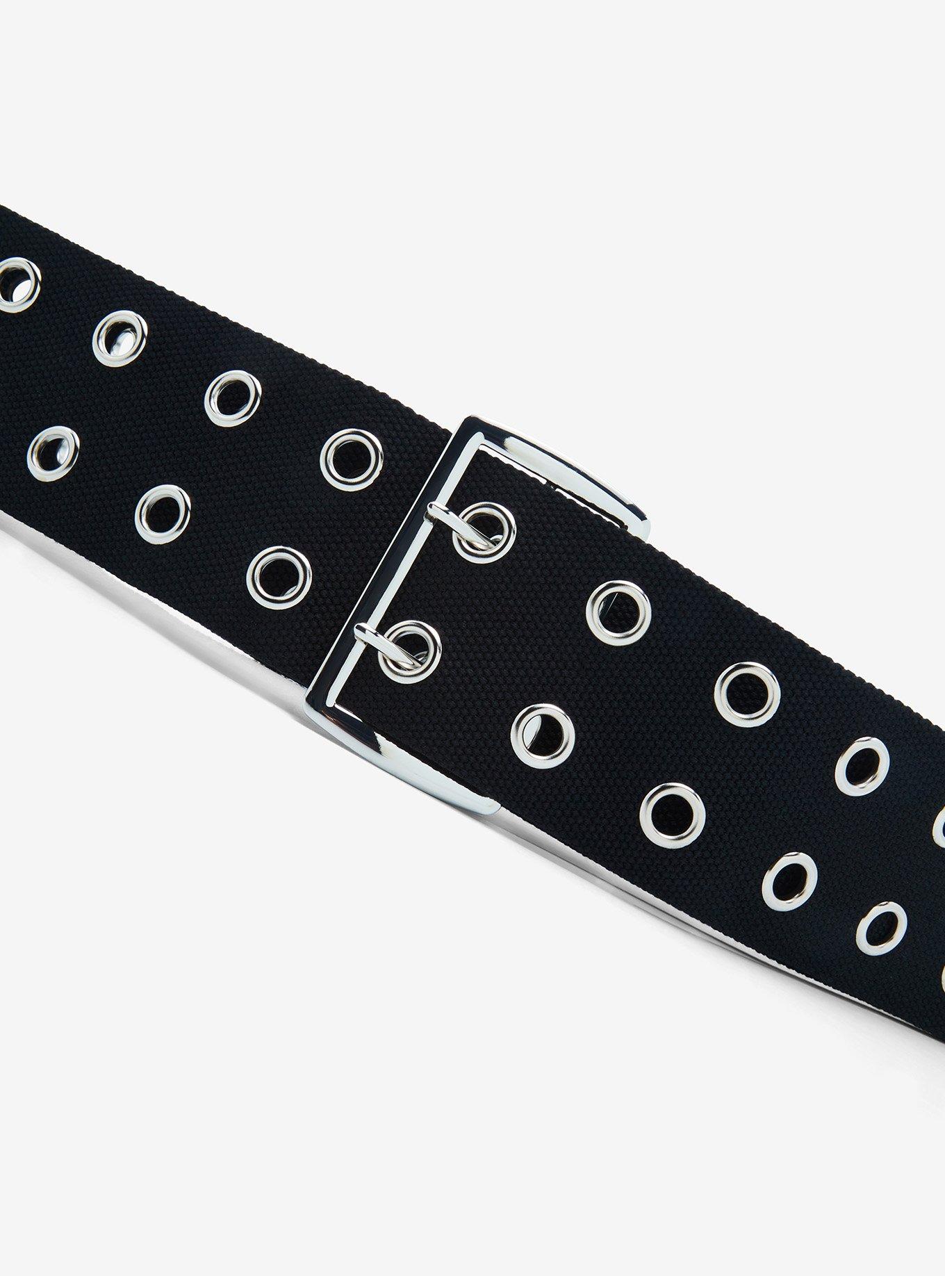 Wide Grommet Belt, BLACK, alternate