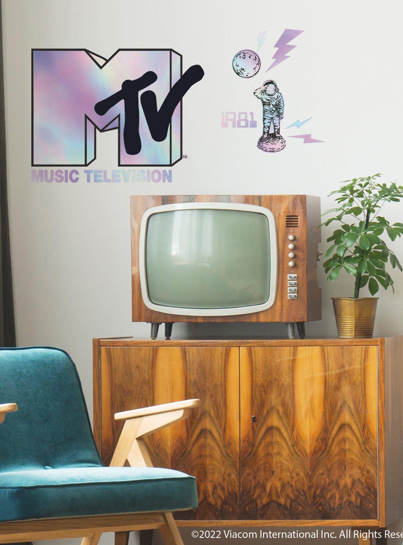 MTV Holographic Peel And Stick Giant Wall Decals, , hi-res