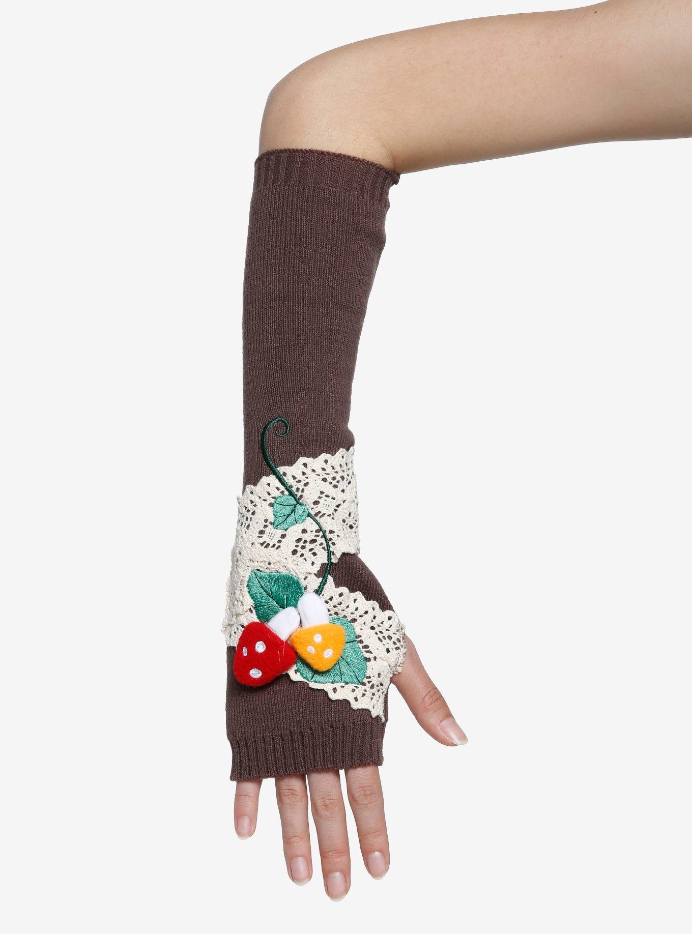 Cottage Mushroom Lace Arm Warmers, , hi-res