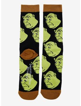 Plus Size Shrek Faces Allover Print Crew Socks - BoxLunch Exclusive, , hi-res