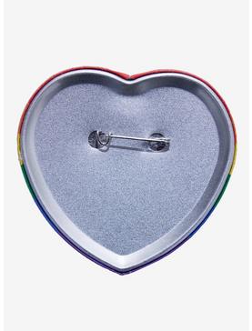 Rainbow Heart 3 Inch Button, , hi-res