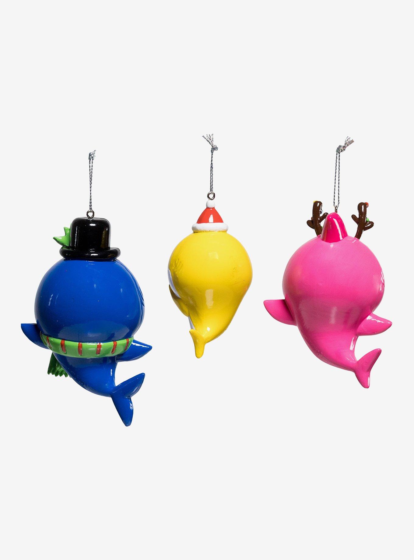 Kurt Adler Baby Shark Santa Family Ornament Set, , alternate