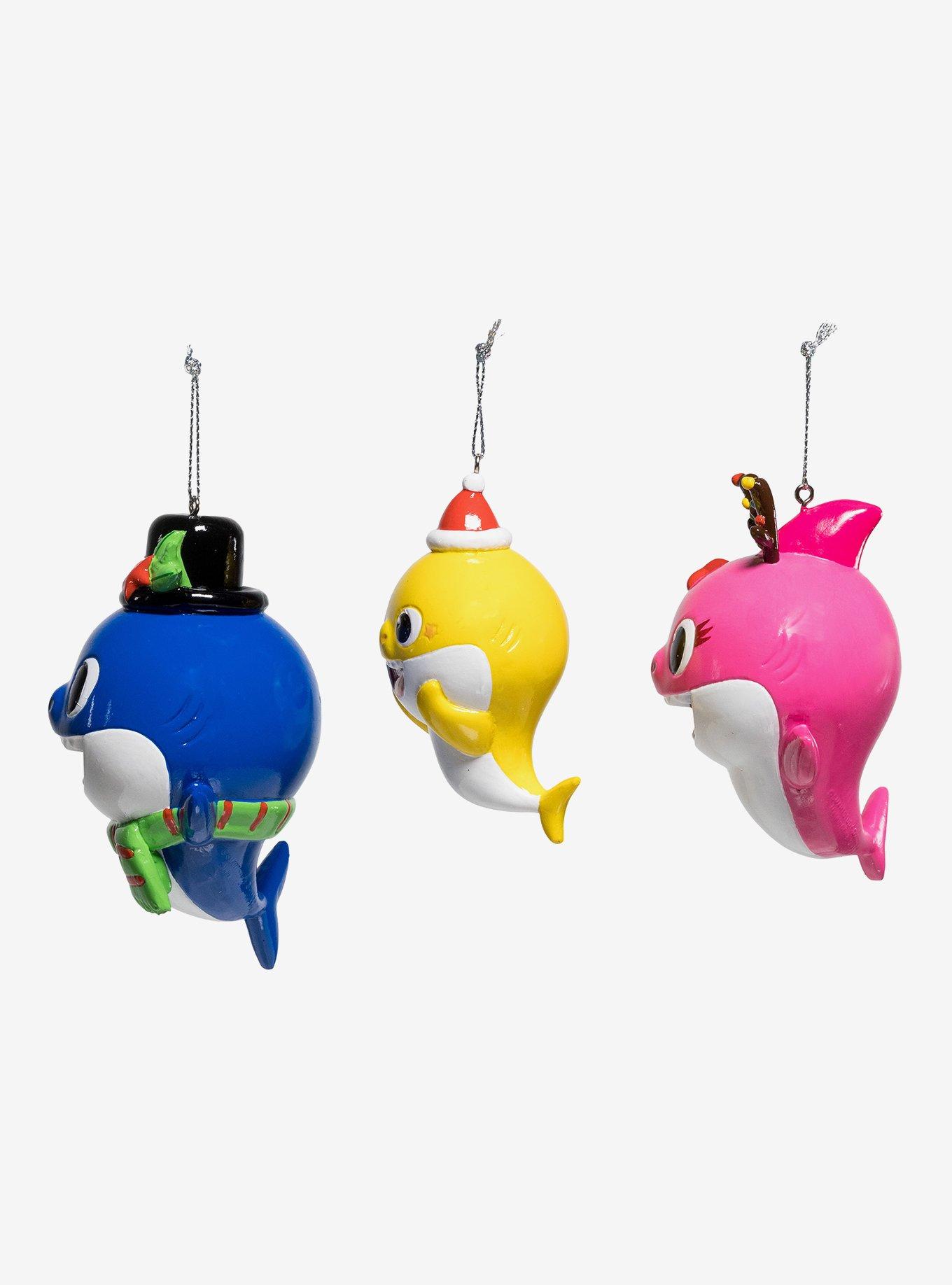 Kurt Adler Baby Shark Santa Family Ornament Set, , alternate