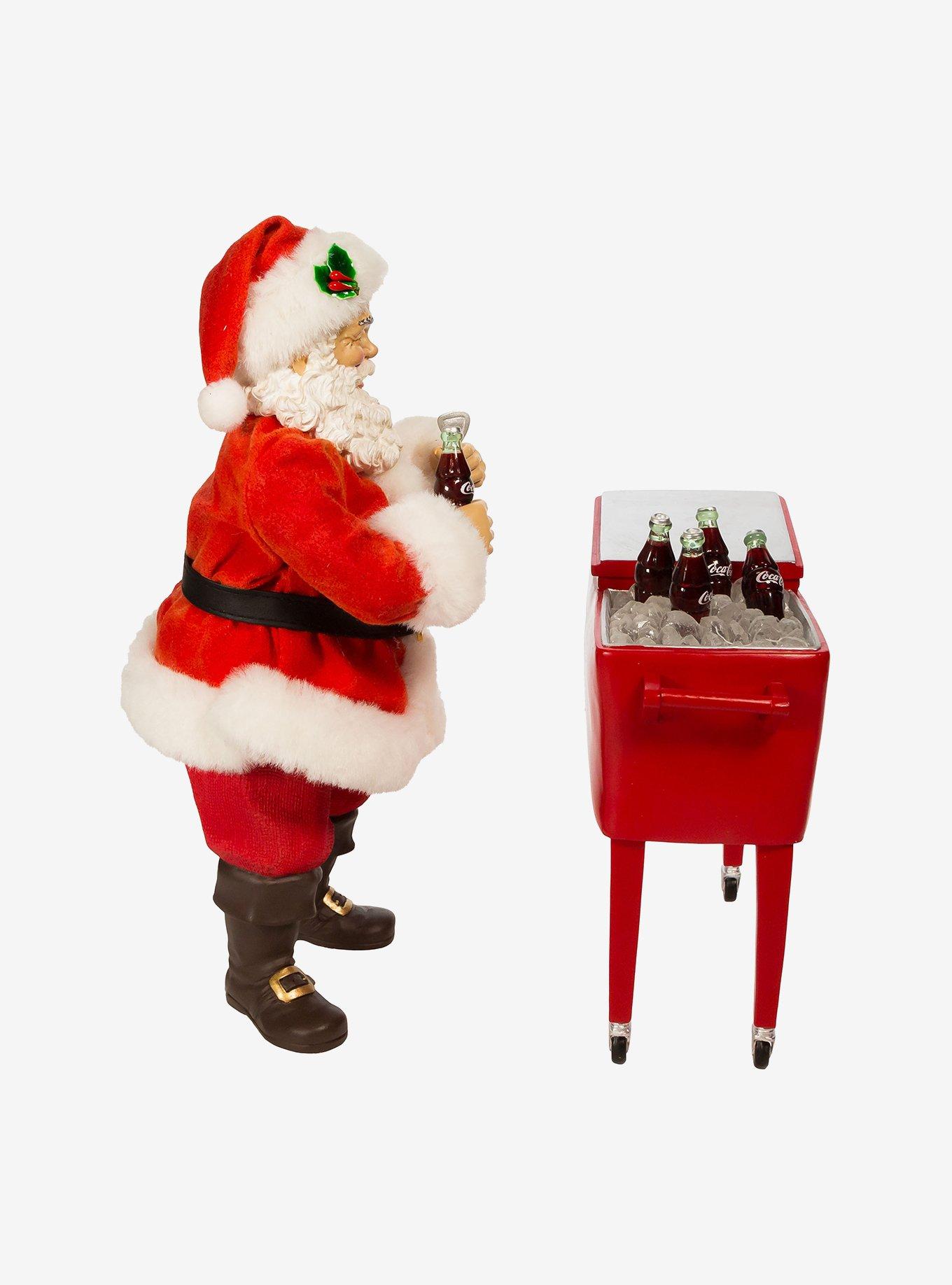 Kurt Adler Coke Santa with Table Cooler Figure, , alternate