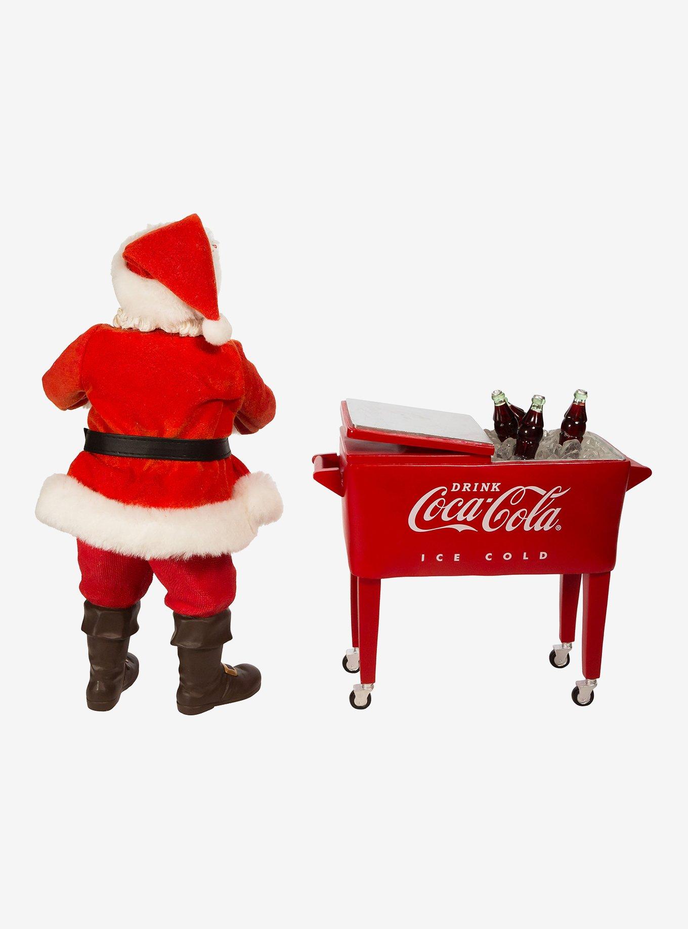 Kurt Adler Coke Santa with Table Cooler Figure, , alternate
