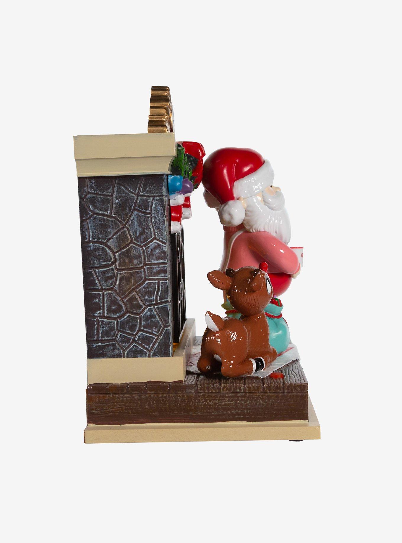 Kurt Adler Rudolph the Red-Nosed Reindeer and Santa Fireplace Figure, , alternate