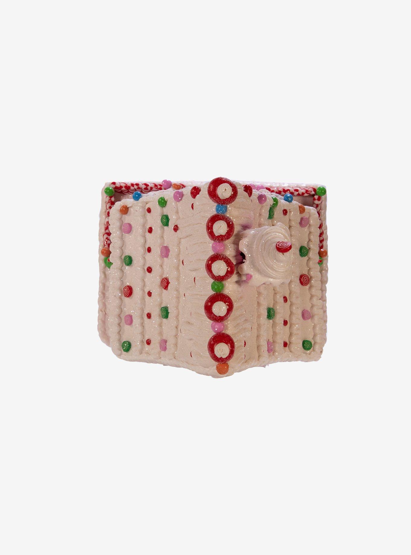 Kurt Adler Pink Candy LED Gingerbread House Figure