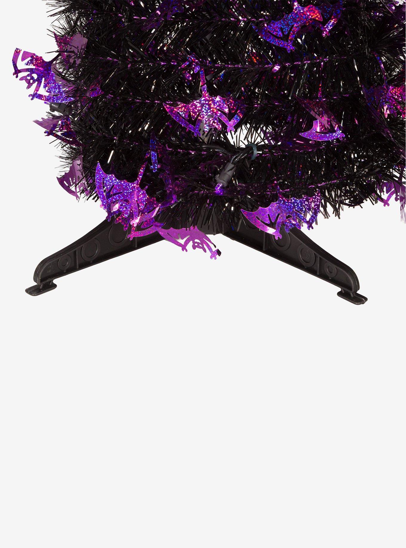 Kurt Adler Pre-Lit Purple and Black Collapsible Tree, , alternate