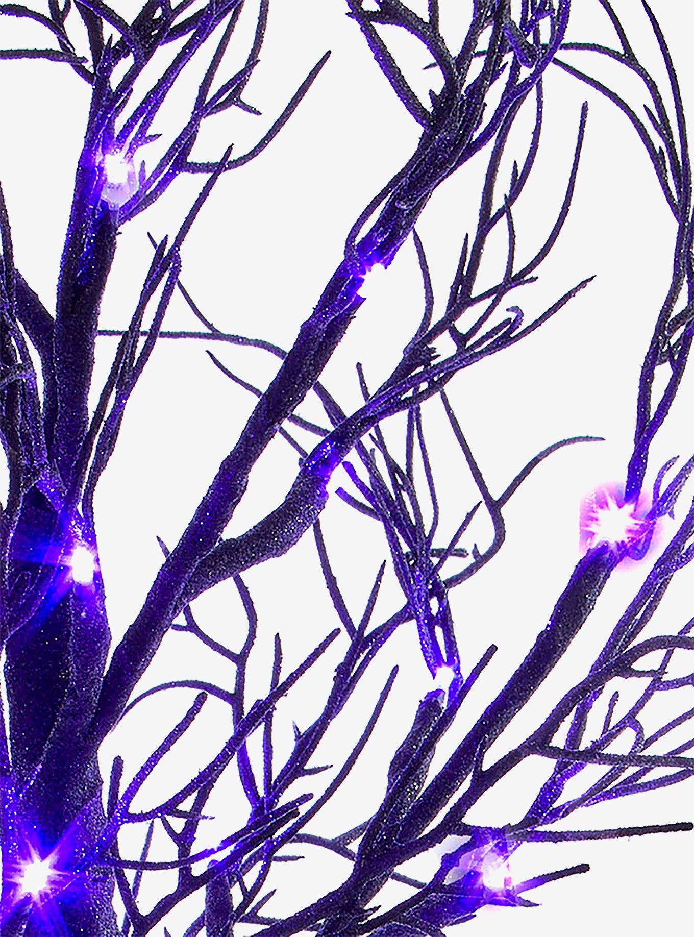 Kurt Adler Purple LED Black Glitter Tree Lamp, , alternate