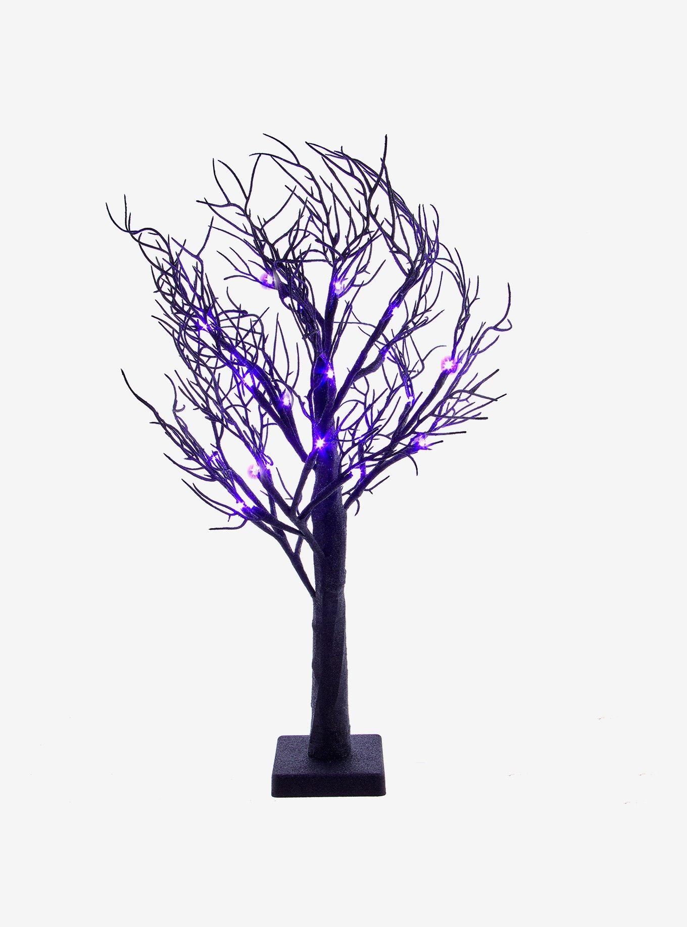 Kurt Adler Purple LED Black Glitter Tree Lamp, , alternate