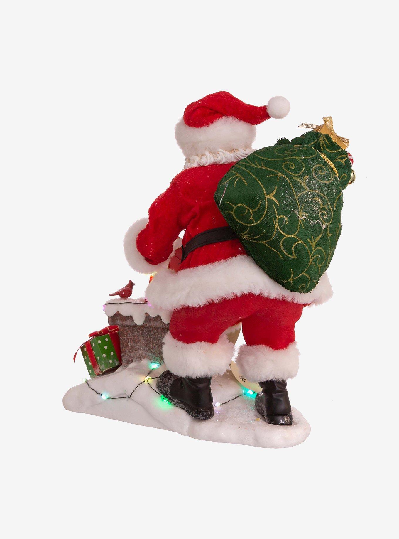 Kurt Adler Fabriche Santa Next to Lit Chimney Figure, , alternate