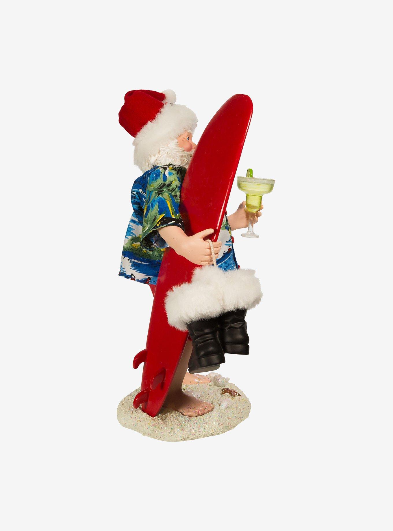 Kurt Adler Fabriche Santa with Surfboard and Drink Figure, , alternate