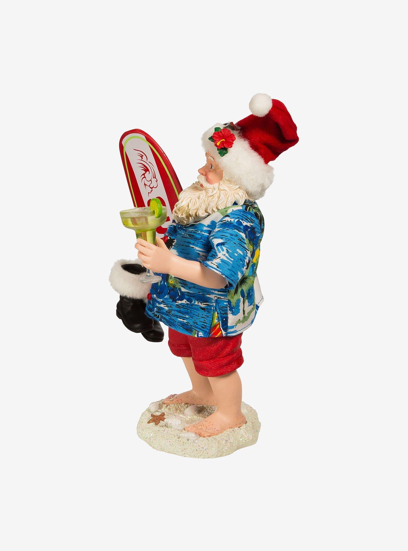 Kurt Adler Fabriche Santa with Surfboard and Drink Figure, , alternate