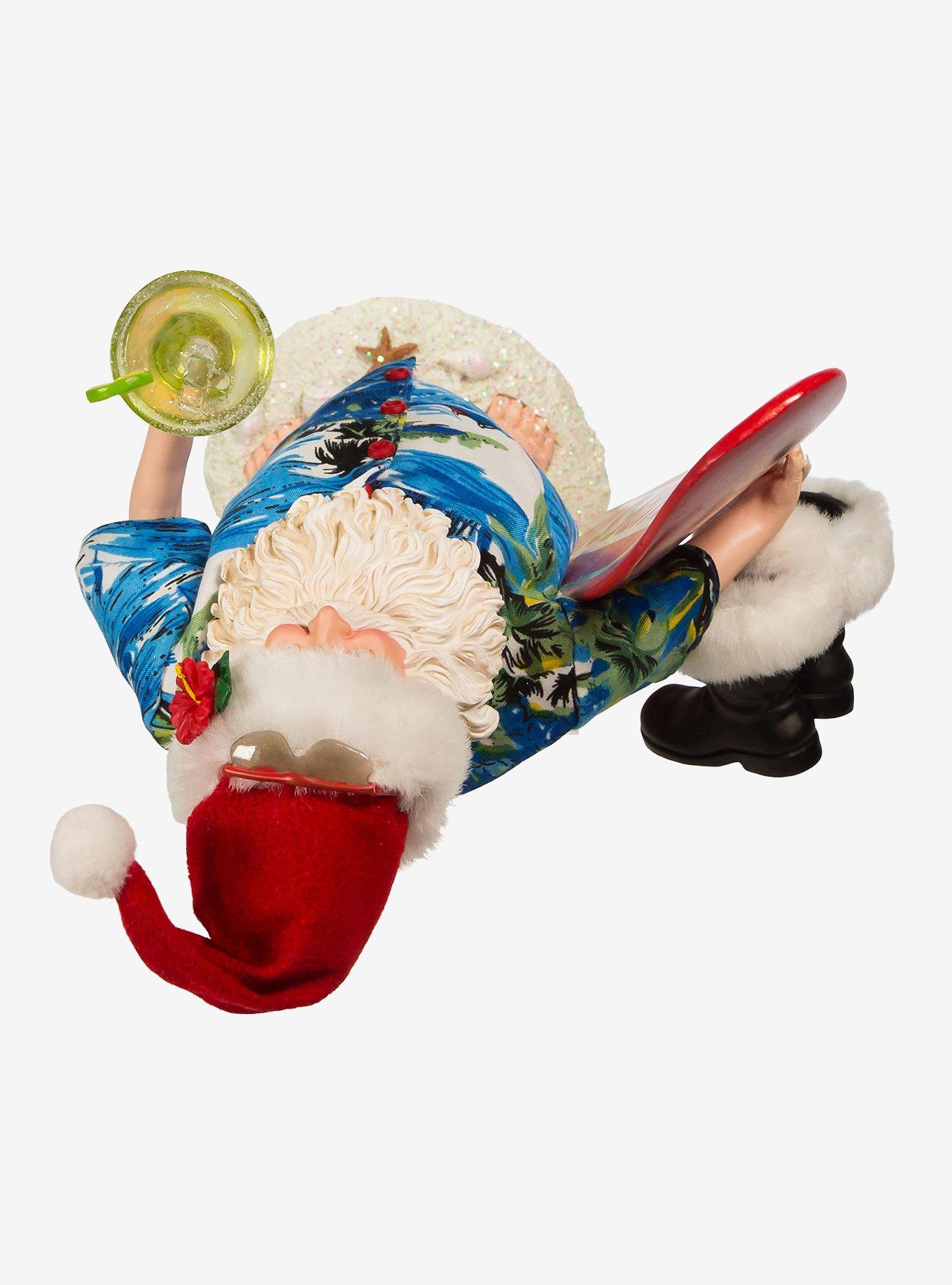 Kurt Adler Fabriche Santa with Surfboard and Drink Figure, , alternate