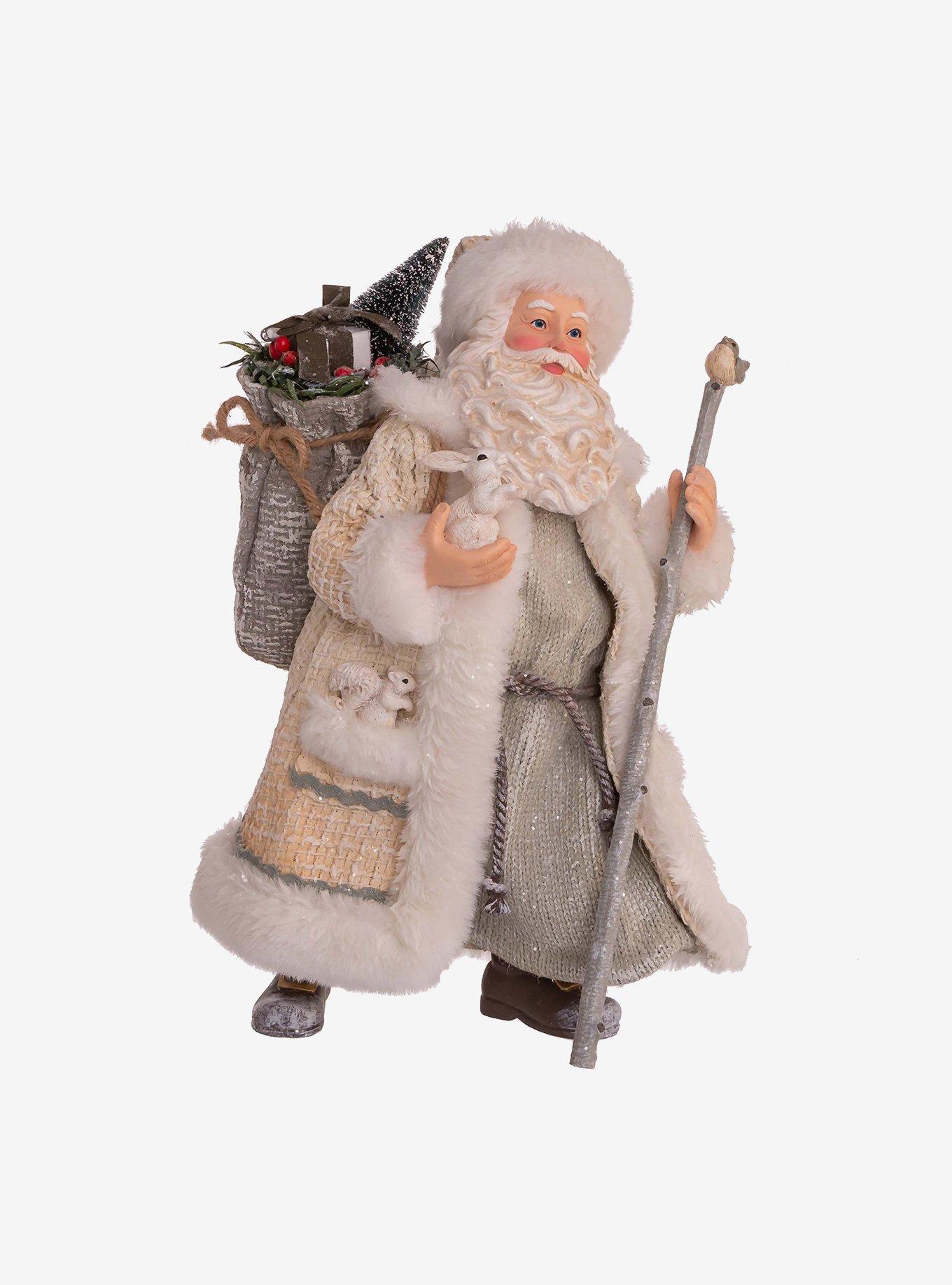 Kurt Adler Fabriche Snowy Woods Santa Figure