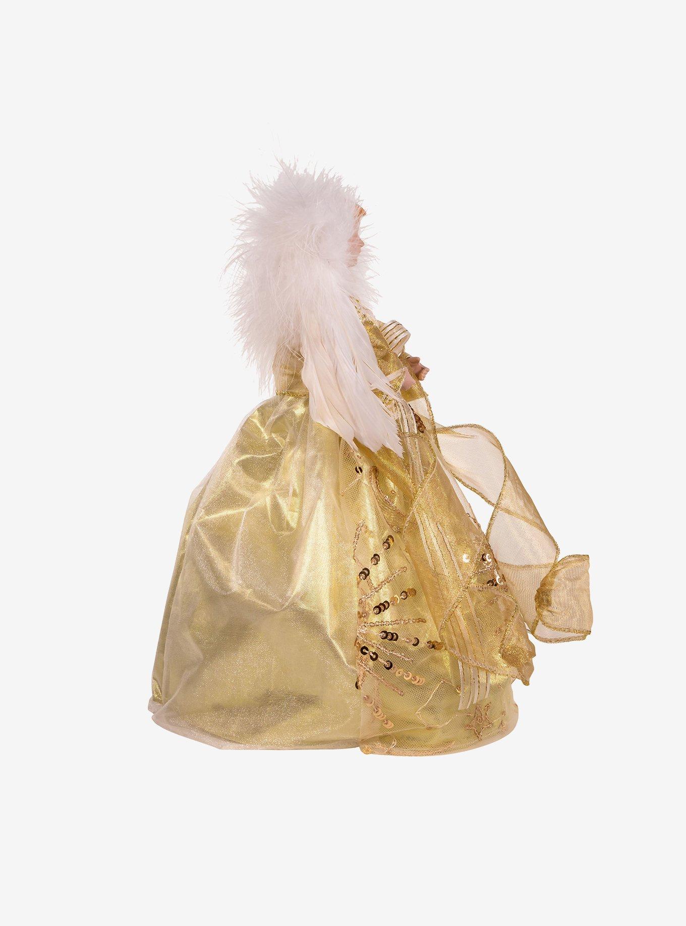 Kurt Adler White and Gold Fairy Lighted Angel Tree Topper, , alternate