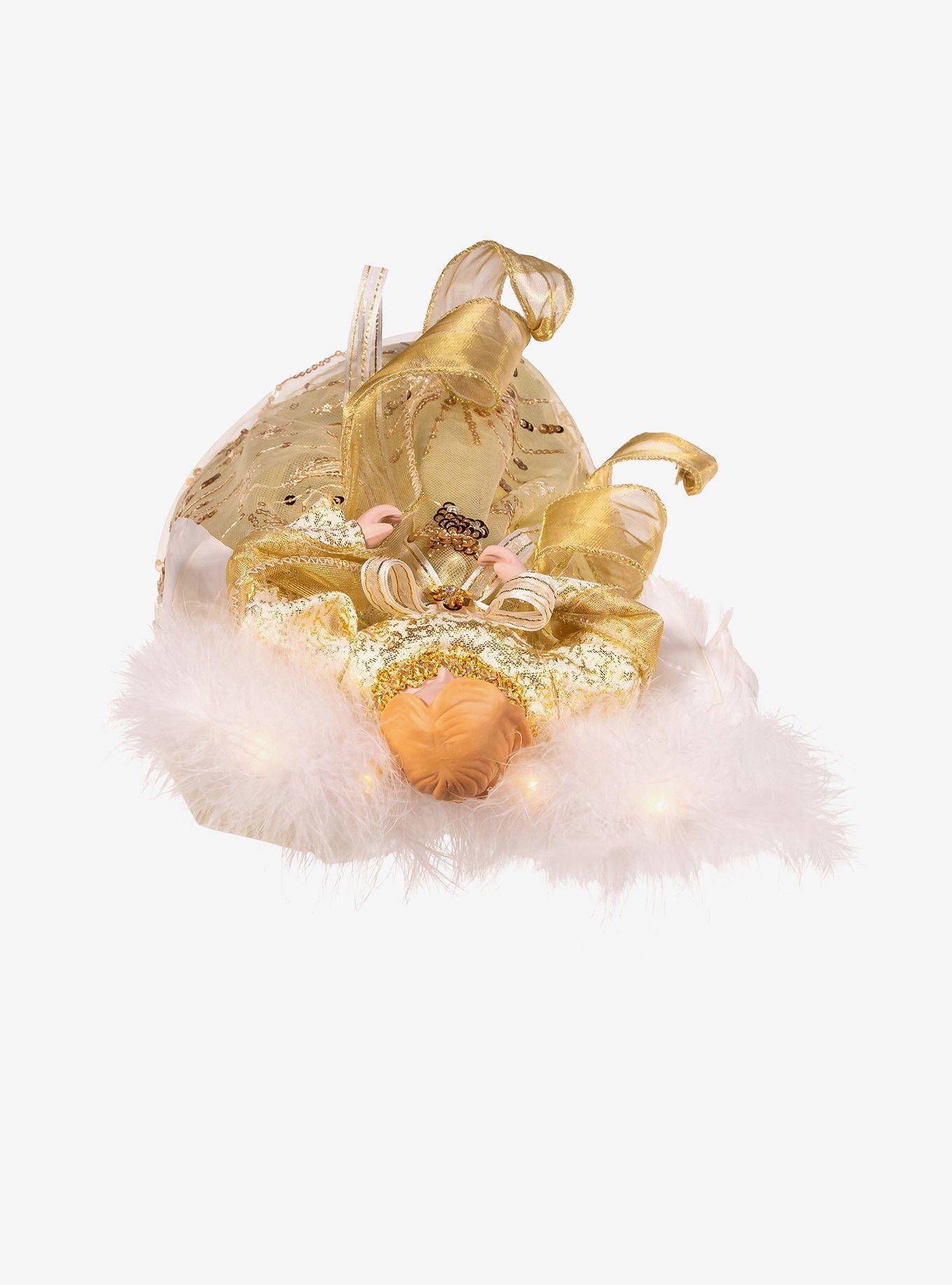Kurt Adler White and Gold Fairy Lighted Angel Tree Topper, , alternate