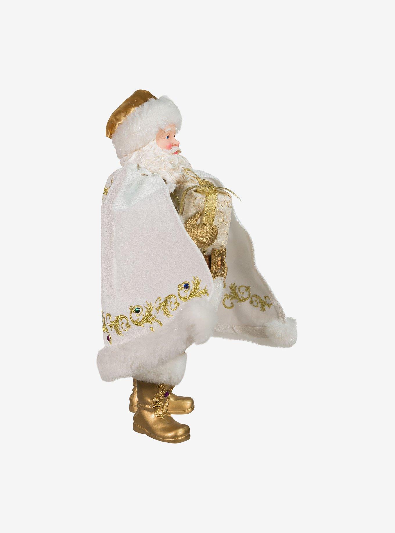 Kurt Adler Fabriche White and Gold Santa Figure, , alternate