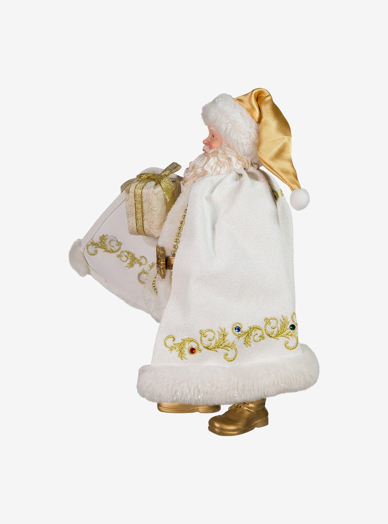 Kurt Adler Fabriche White and Gold Santa Figure, , alternate