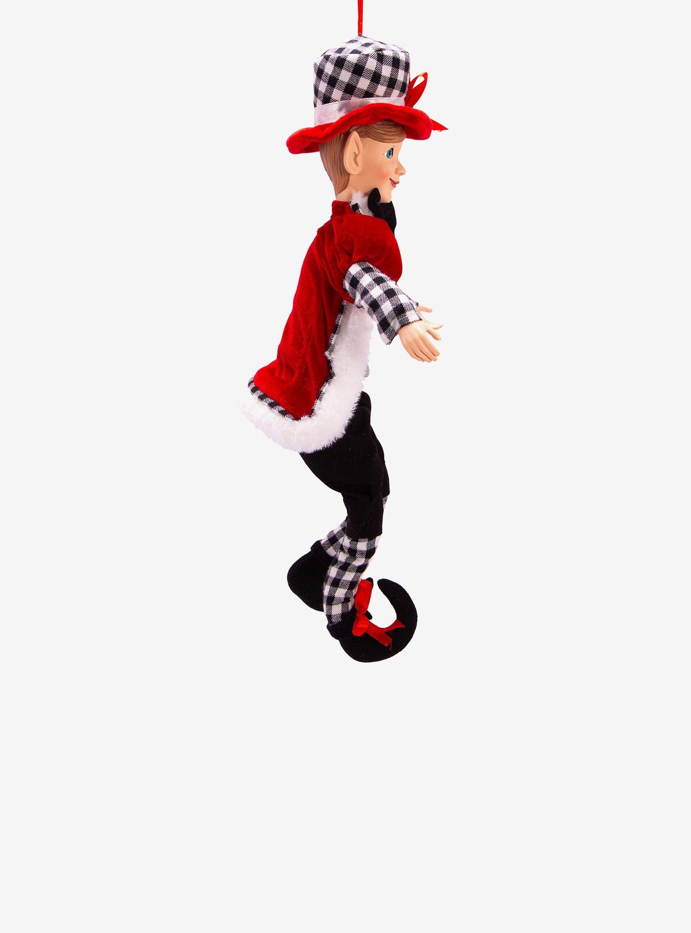 Kurt Adler Kringle Klaus Elf with Checkered Outfit Ornament, , alternate
