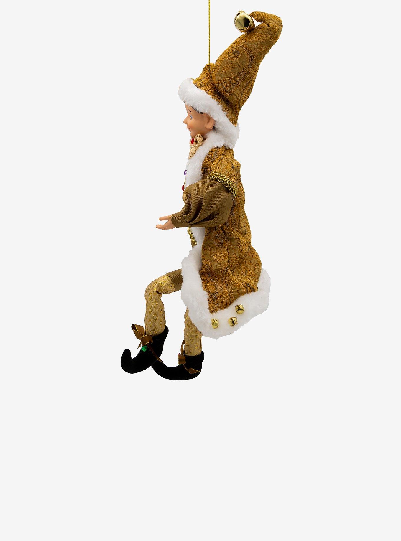 Kurt Adler Kringle Klaus Fortune Gold Elf Ornament, , alternate