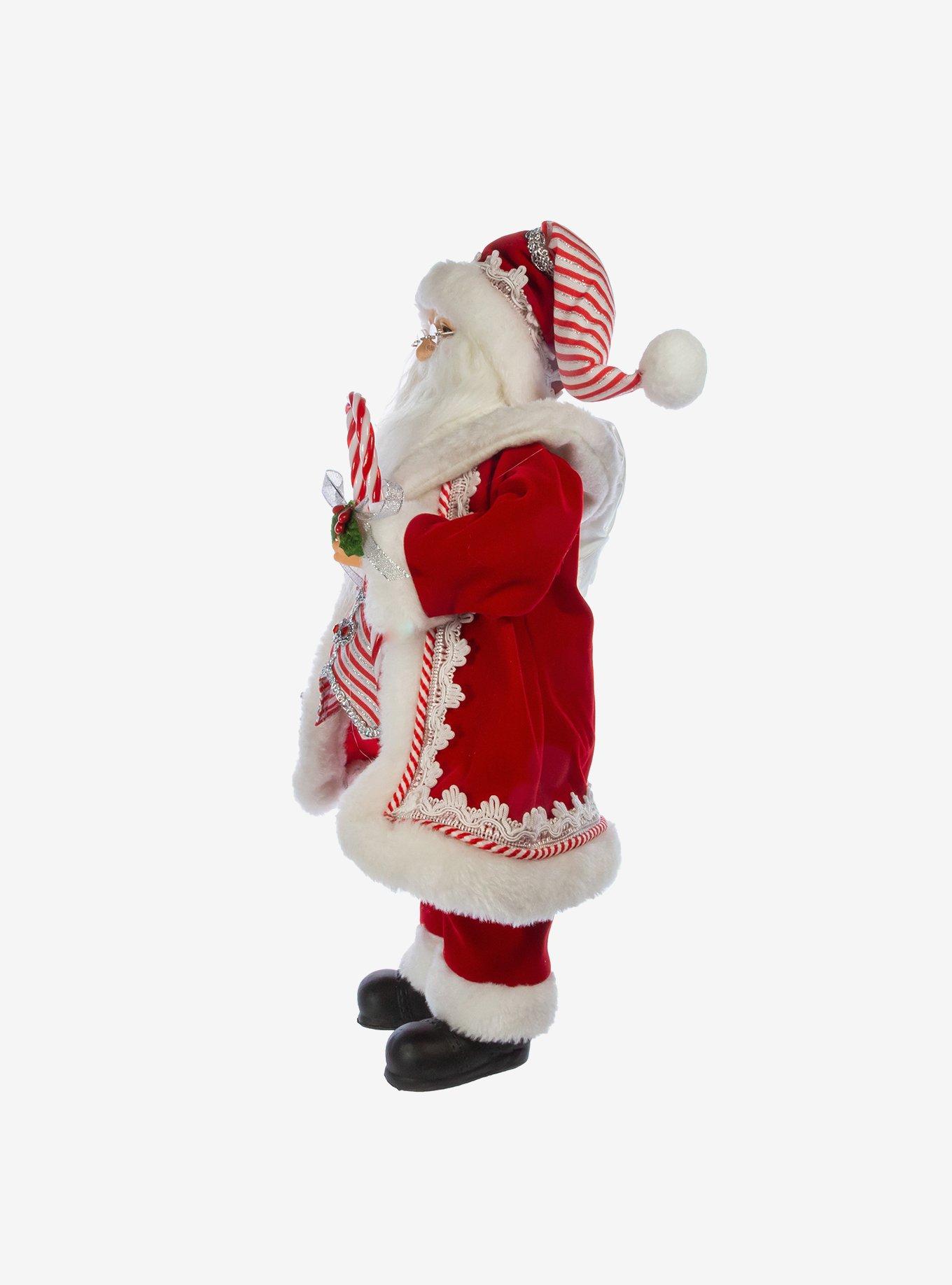 Kurt Adler Kringle Klaus Peppermint Santa Figure, , alternate