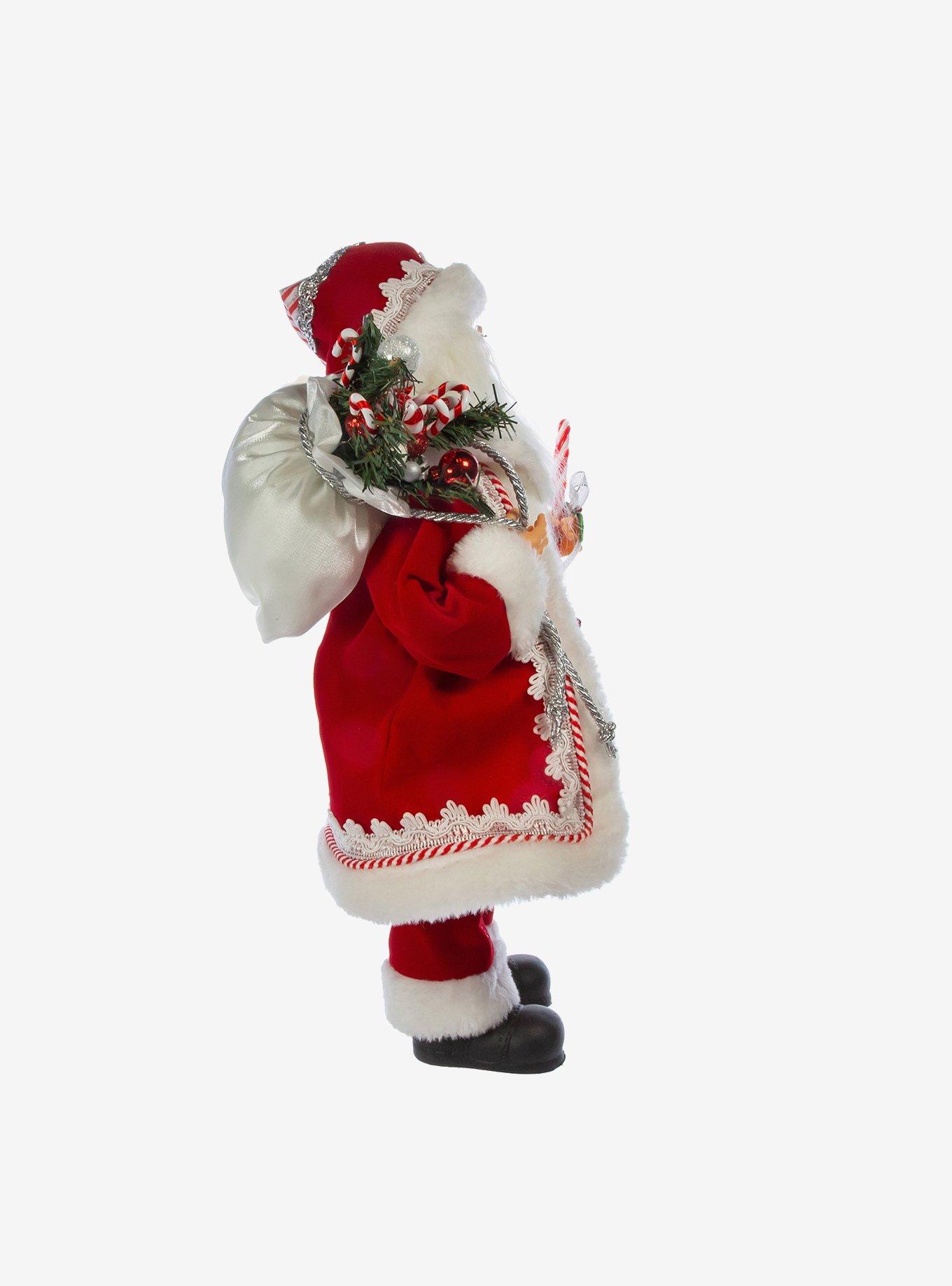 Kurt Adler Kringle Klaus Peppermint Santa Figure, , alternate