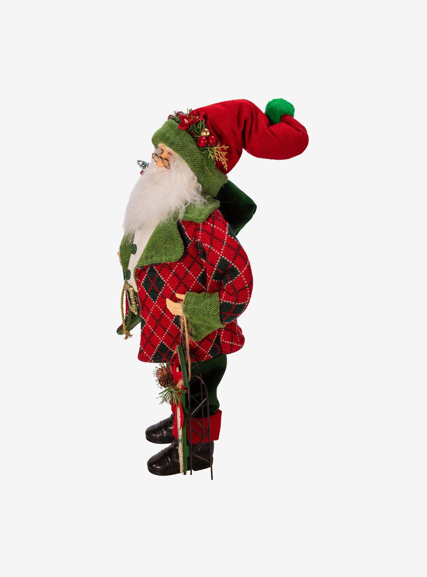 Kurt Adler Kringle Klaus Red and Green Santa Figure, , hi-res
