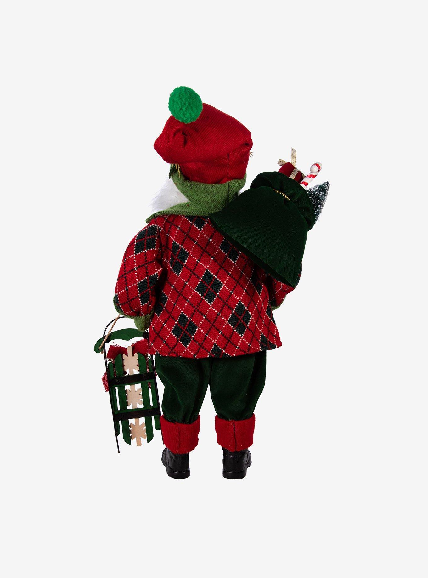 Kurt Adler Kringle Klaus Red and Green Santa Figure, , alternate